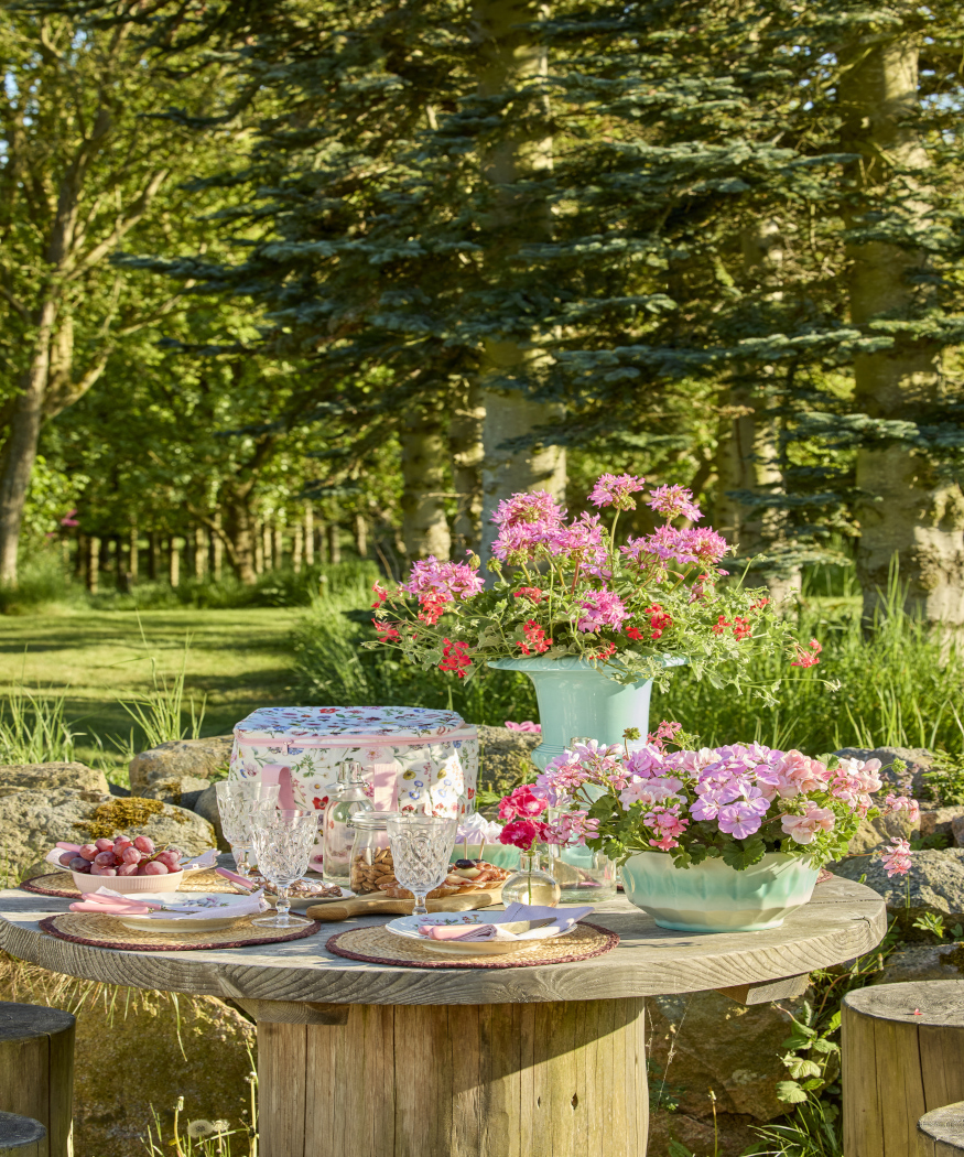Praktische stylingtips voor een sfeervolle zomerse tuintafel. Geraniums op tafel: zo creëer je zomerse fleur